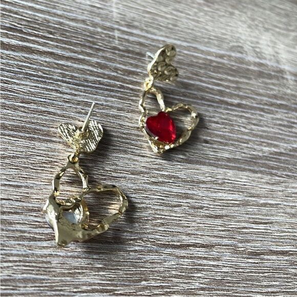 Vintage style heart earrings M251 - Picture 4 of 4